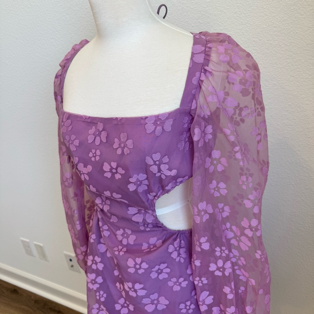NWT Urban Outfitters Purple Floral Dress Size Medium - Picture 6 of 15